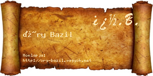 Őry Bazil névjegykártya